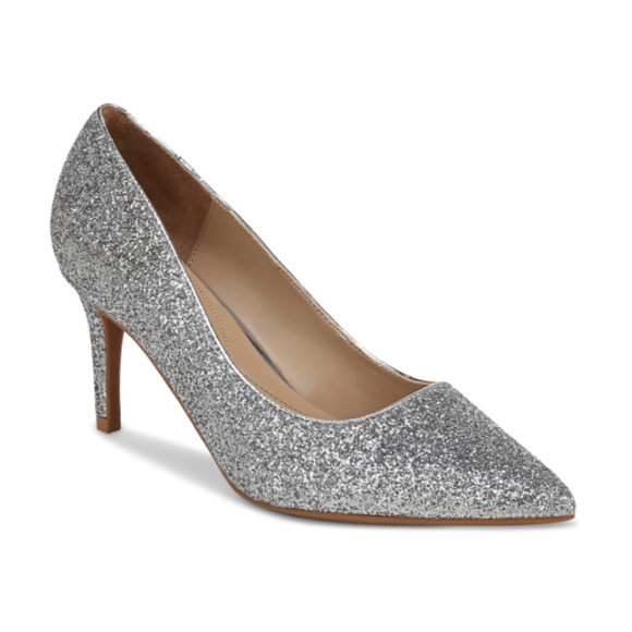 On 34th Women's Jeules Pointed-Toe Slip-on Pumps,- Silver Glitter NWT - Picture 1 of 4